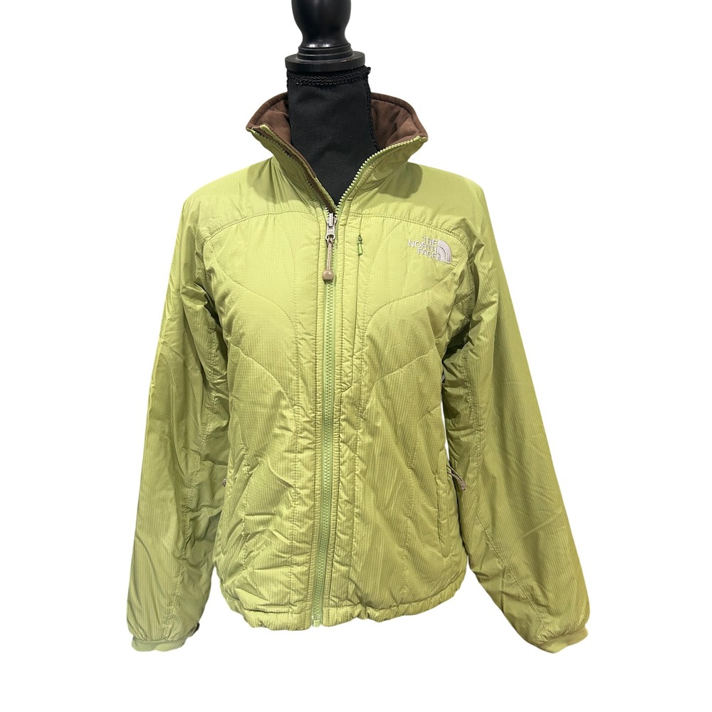 The North Face Primaloft‎ Insulated Ripstop Jacket Lime Green Full Zip Size S